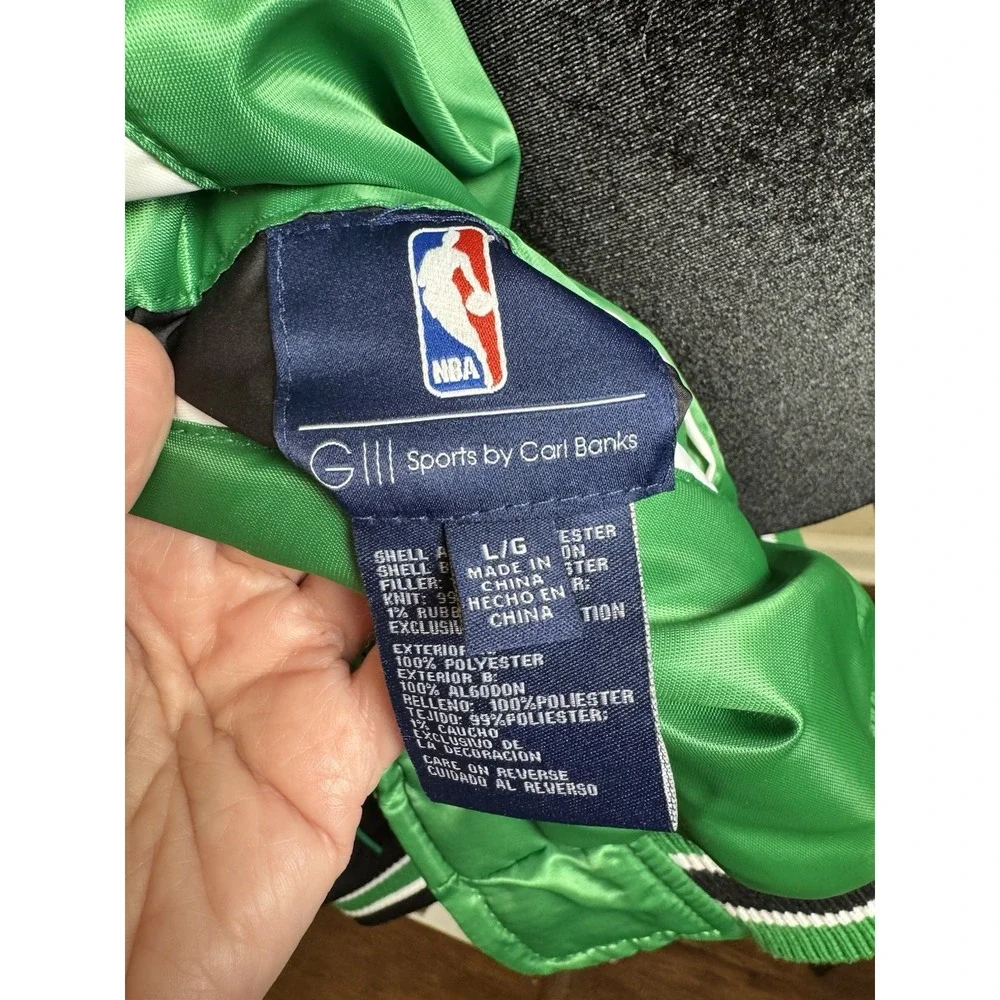 NBA Boston Celtics Reversible Varsity Bomber Jacket Green Black Embroidered Mens